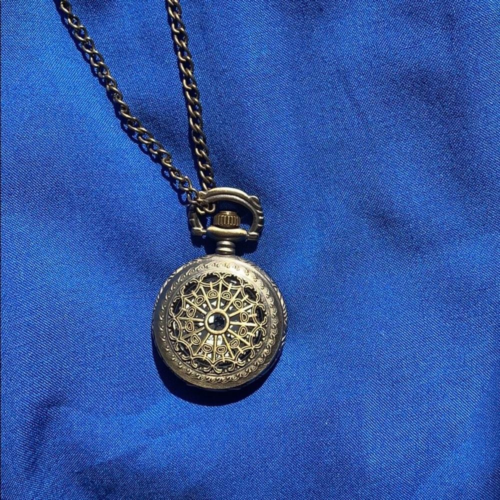 Antique Brass Pocket-watch necklace